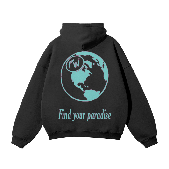 Blue Missing Paradise Oversized Hoodie